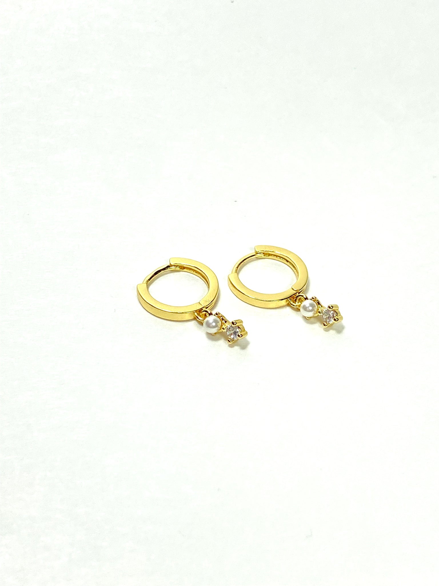 Mini Pearl + Hoop Earrings